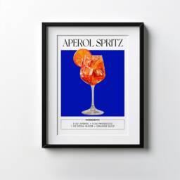 Aperol Spritz Cocktail Print, Kitchen Bar Drink Poster, Home Accessories, Sophisticated Retro Gift For Lover, Wall Art - thumbnail 1