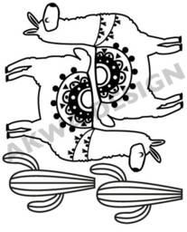 Llamas Wall Stickers Cactus & Mountains Vinyl Sticker With Colours Choices For Walls Of Children's Rooms Babies - thumbnail 3