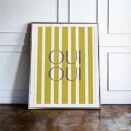 Funny Bathroom Wall Art Oui Print, French Decor, Toilet Humour Poster, Restroom Minimalist Sign - thumbnail 3