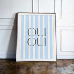 Funny Bathroom Wall Art Oui Print, French Decor, Toilet Humour Poster, Restroom Minimalist Sign - thumbnail 2
