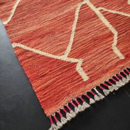 Runner Rug Abstract, Handmade Artisan Afghan Turkish Aztec Natural Sheep Wool Flatweave Kilim 199x63 cm - thumbnail 2