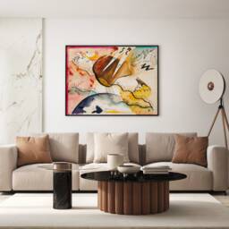 Kandinsky Colorful Abstract Rain Print, Vibrant Rainy Day Landscape, Bauhaus Poster, Modern Wall Art, Geometric Canvas, Home Office Decor - thumbnail 3