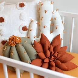 Cactus Pillow Set Succulent, Barrel Cactus, Saguaro - Boho & Southwest Nursery Decor - thumbnail 3