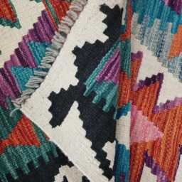 Runner Rug Multicolour, Handmade Artisan Afghan Turkish Scandinavian Navajo Bohemian Flatweave Wool Multicolour Kilim 297x85 cm - thumbnail 4