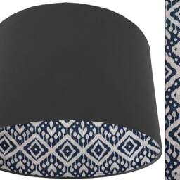 Bohemian Lampshade White & Blue Patterned Lining, Table Or Ceiling Lamp - thumbnail 3