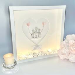 Mum Nana Keepsake Personalised Pebble Art Picture Frame Birthday Gift 50Th Mum Box Rock Family Grandma From Grandkids Childminder - thumbnail 2
