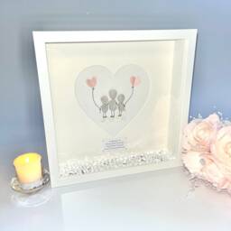 Mum Nana Keepsake Personalised Pebble Art Picture Frame Birthday Gift 50Th Mum Box Rock Family Grandma From Grandkids Childminder - thumbnail 3