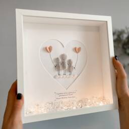 Mum Nana Keepsake Personalised Pebble Art Picture Frame Birthday Gift 50Th Mum Box Rock Family Grandma From Grandkids Childminder