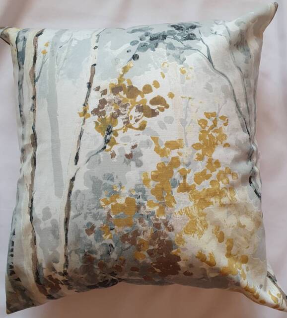 Yellow/ Grey Tree Leaf Cushion Cover/ Pillow Scatter Cushion - image 1