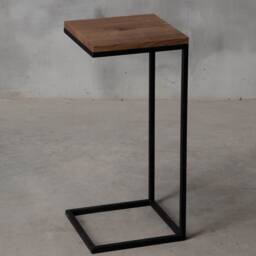 Square Side Table With Black Steel Leg, Small Coffee Make Of Oak, Matching The Modern Living Room - thumbnail 3
