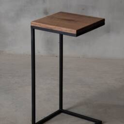 Square Side Table With Black Steel Leg, Small Coffee Make Of Oak, Matching The Modern Living Room - thumbnail 2