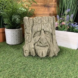 stone Garden Tree Green Man Planter Plant Pot Cute Ornament - thumbnail 2