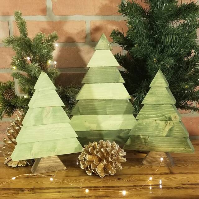 Rustic Wooden Christmas Tree - Chunky Reclaimed Wood Table Decoration - image 1