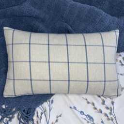 Tartan Highland Check Cushion Cover - Grey Blue Scottish Plaid Pillow, Timeless Modern Cosy Sofa Bed Pillow Case , UK Handmade - thumbnail 1