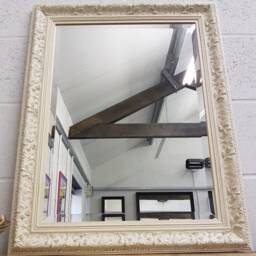 Handmade Wall Mirror Handcrafted Mirror Ornate Cream Floral Shabby Chic Gothic Solid Wood - thumbnail 2