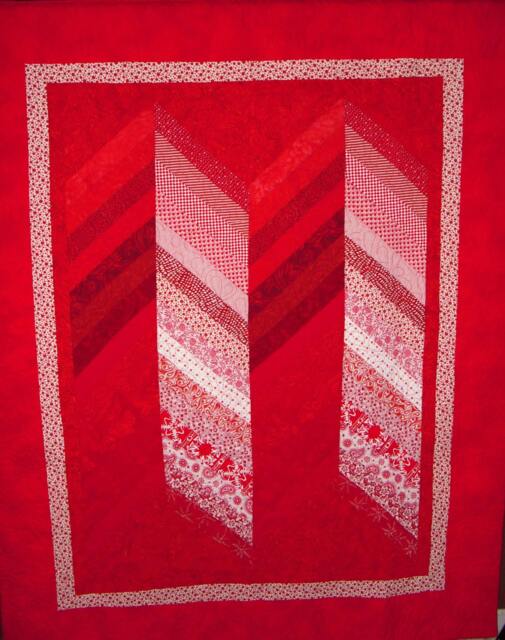 Cheery Chevron in Red & White, 52 X 65, Throw Or Wall Hanging - image 1