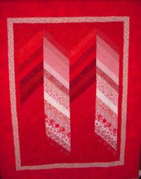 Cheery Chevron in Red & White, 52 X 65, Throw Or Wall Hanging