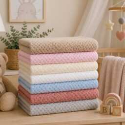 Personalised Embroidered Baby Blanket Soft Fleece Waffle, Newborn Gift - thumbnail 3