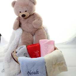 Personalised Embroidered Baby Blanket Soft Fleece Waffle, Newborn Gift - thumbnail 4