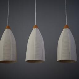 3 Pendant Lights, Modern Lighting, Hanging Pendants, Bar Kitchen Light, White Tall Shades - thumbnail 2