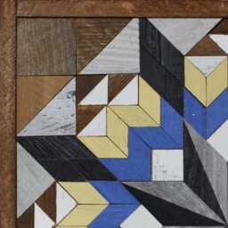 Amish Barn Quilt Wall Art 20.5 X Blue & Yellow Flower - thumbnail 2