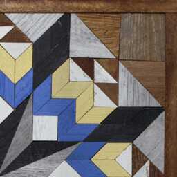 Amish Barn Quilt Wall Art 20.5 X Blue & Yellow Flower - thumbnail 3