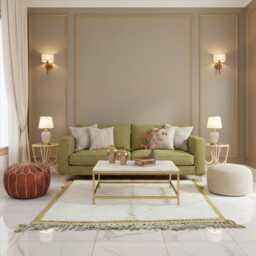 Handmade Beni Ourain Rug - Cream Gold Diamond Wool Area - thumbnail 1