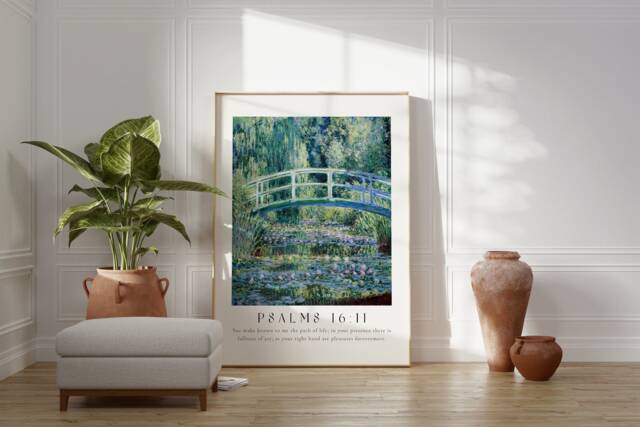 Psalm 16 You Make Known To Me The Path Poster, Camille Pissarro, Bible Verse Prints, Modern Christian Home Decor, Faith Poster - image 1