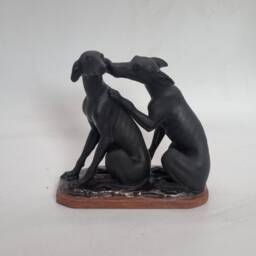 Townley Greyhound Statuette, Canine Dog Statue, Pair Of Dogs, Animal Figurine, Pet Lover Gift Idea, Irish Whippet Hound, Cute Puppy Ornament - thumbnail 3