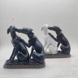 Townley Greyhound Statuette, Canine Dog Statue, Pair Of Dogs, Animal Figurine, Pet Lover Gift Idea, Irish Whippet Hound, Cute Puppy Ornament - thumbnail 1