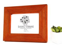 Orange Picture Frame Gallery Quality, Handmade From Birch Wood, Halloween Deco - thumbnail 1