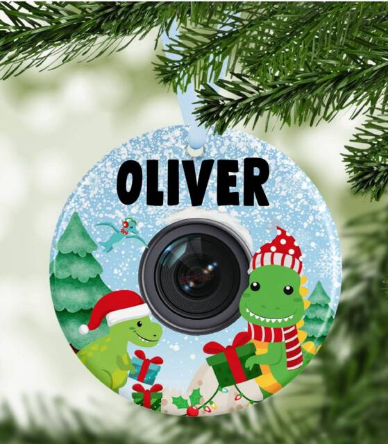 Kids Boy Son Dino Dinosaur Personalised Christmas Bauble Decoration Ornament Gift Present Keepsake Novelty Tree Xmas