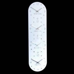 White Gloss Acrylic Personalised Retro Timezone Wall Clocks 2-5 Dial - thumbnail 4