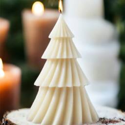 Christmas Tree Candles, Green, Red Decor, Winter Candle, Housewarming Gift, Christmas Gift For Her, Holiday Candles, Festive Candle - thumbnail 2