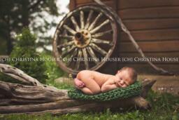 Forest Green Newborn Homespun Baby Blanket Photo Prop - thumbnail 1