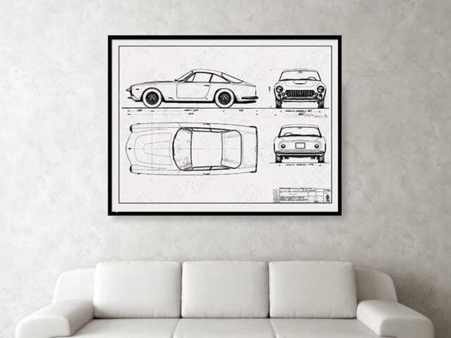 Vintage Ferrari 250 Gt Lusso Art Print - image 1