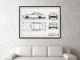 Vintage Ferrari 250 Gt Lusso Art Print - thumbnail 1