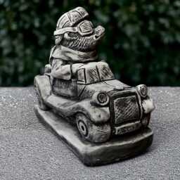 Hedgehog On Car Statue Concrete Hedgehog Decoration Garden Animal Ornament Wildlife Sculpture Cement Figurine Lover Gift - thumbnail 2