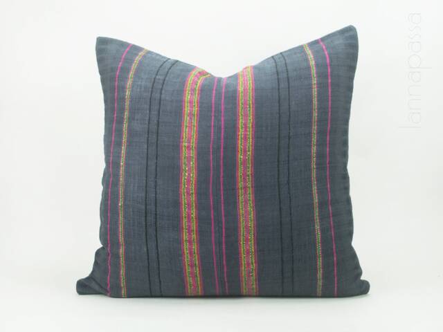 Vintage Hmong Pillow Cover 20x20, Handwoven Tribal Embroidered Cushion - image 1