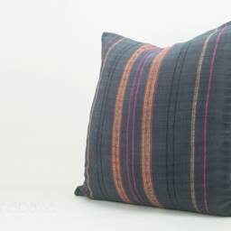 Vintage Hmong Pillow Cover 20x20, Handwoven Tribal Embroidered Cushion - thumbnail 3