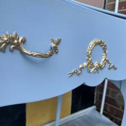 French Style Kidney Shaped Dressing Table - Compact Vanity - thumbnail 4