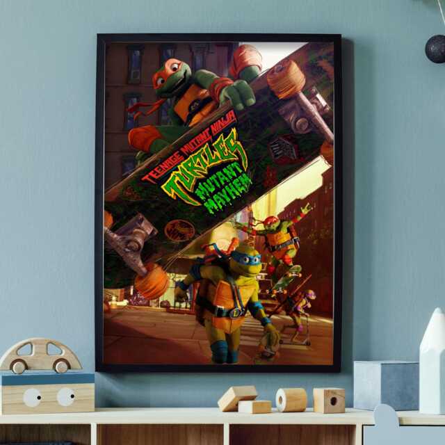 Teenage Mutant Ninja Turtles Print - Mikey Skateboard Mayhem Poster Tmnt Wall Art - image 1
