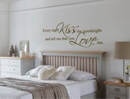 Every Night Kiss Me Goodnight Wall Sticker, Kiss Decal, Bedroom Quotes, Stickers - thumbnail 1
