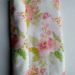 Cotton Muslin - Indy Style Muslin-Baby Muslin- Floral Swaddle -Muslin Swaddle- Muslin Wrap -Cocoon Swdaddle- Double Gauze-Baby Girl - thumbnail 4