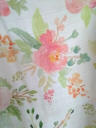 Cotton Muslin - Indy Style Muslin-Baby Muslin- Floral Swaddle -Muslin Swaddle- Muslin Wrap -Cocoon Swdaddle- Double Gauze-Baby Girl - thumbnail 1