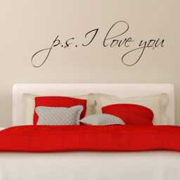 Ps I Love You Decal, Je T'aime Vinyl Sticker, Romance Decal Quote, P.s. D??coration, P.s I Wall - thumbnail 2