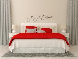Ps I Love You Decal, Je T'aime Vinyl Sticker, Romance Decal Quote, P.s. D??coration, P.s I Wall - thumbnail 1