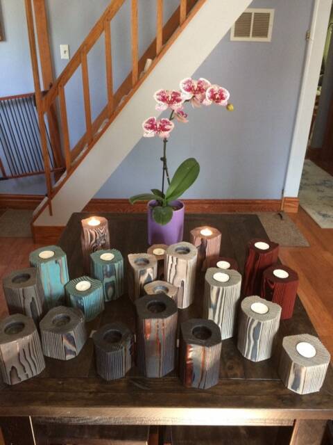 Wood Candle Holders - image 1