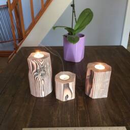 Wood Candle Holders - thumbnail 2