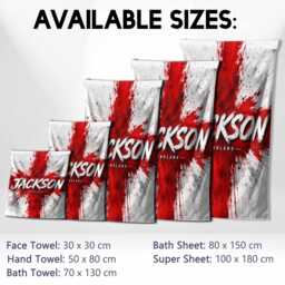 Personalised Name England Flag Bath Beach Towel Three Lions Football Supporter St Georges Cross Sports Fan Holiday Gift Present For Him Her - thumbnail 4